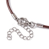 Natural Amethyst Heart Pendant Necklace with Cowhide Leather Cords NJEW-JN04598-01-5