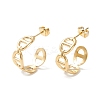 Ion Plating(IP) 304 Stainless Steel C-shape Stud Earrings EJEW-P197-02G-1