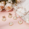 6Pcs Brass Micro Pave Clear Cubic Zirconia Pendants KK-BBC0016-05-4