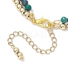 Natural Chrysocolla & Lapis Lazuli Round Beadeds Double-layered Bracelets for Women BJEW-JB12095-02-4