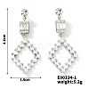 Fashionable Brass Pave Clear Cubic Zirconia Rhombus Stud Earrings TN3941-1-1