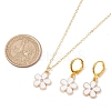 Flower Alloy Enamel Leverback Earrings & Pendant Necklaces Sets SJEW-JS01298-3