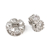 Brass Micro Pave Clear Cubic Zirconia Beads CU-CBA6A75-18P-2