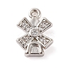 Brass Pave Clear Cubic Zirconia Charms KK-Z051-01P-02-1