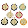 Brass Micro Pave Cubic Zirconia Pendants KK-U032-05G-1