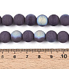 Frosted Opaque Glass Beads Strands GLAA-T032-P10mm-MBB15-4