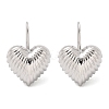 Textured Heart Brass Dangle Earrings EJEW-B132-04P-4