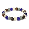 Natural Tiger Eye & Glass Beads Stretch Bracelets for Women Men LS-BJEW-P398-01C-4