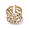 Ion Plating(IP) 304 Stainless Steel Heart Wrap Open Cuff Rings for Women RJEW-G285-53G-2
