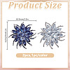 2Pcs 2 Colors Flower Alloy Glass Rhinestone Lapel Pins for Wedding Party JEWB-DR0001-07C-2