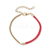 3Pcs 3 Colors 304 Stainless Steel Wheat Chains with Nylon Cord Mixed Chain Bracelet Sets BJEW-JB13288-3