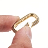 Brass Micro Pave Clear Cubic Zirconia Spring Gate Rings ZIRC-E164-06G-3