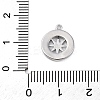 Brass Pave Natural Shell Flat Round with Star Charms KK-P289-06P-3