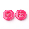 4-Hole Flat Round Dyed Resin Buttons BUTT-L003-M-2
