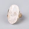 Natural Quartz Crystal Stretch Finger Rings RJEW-N055-01F-2