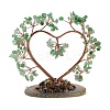 Natural Green Aventurine Chips Love Heart Tree Decorations DJEW-P017-B03-2