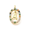 Brass Micro Pave Cubic Zirconia Pendants ZIRC-P123-01G-A02-1