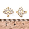 Brass Clear Cubic Zirconia Connector Charms KK-G516-08G-3