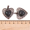 Natural Lava Rock Peach Love Heart Pendants G-G158-01-06-3