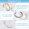 Unicraftale 5Pcs 5 Colors Titanium Steel Open Cuff Bangles BJEW-UN0001-29-5