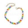 Glass Seed Braided Beaded Bracelet BJEW-MZ00058-4