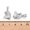 Brass Micro Pave Clear Cubic Zirconia Pendants KK-T075-85P-3