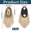 2Pcs Felt & Iron & Rhinestone Tassel Epaulette AJEW-CN0007-74A-G-2