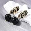 Round Brass Micro Pave Clear Cubic Zirconia Hoop Earrings EJEW-S261-02G-2