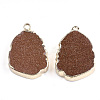 Electroplate Synthetic Goldstone Pendants G-S344-19A-2