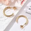 304 Stainless Steel Twist C-Shaped Stud Earrings EJEW-R017-03G-01-1