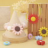 19Pcs 19 Styles Flower Food Grade Eco-Friendly Silicone Focal Beads SIL-BT0001-05-7