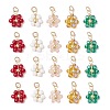 20Pcs 5 Colors Glass Charms PALLOY-JF02918-1