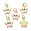 Real 18K Gold Plated Brass Enamel Charms KK-L206-019G-2