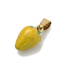 304 Stainless Steel Enamel Fruit Vegetable Charms STAS-F336-02G-G-2
