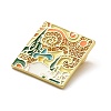 Brass Micro Pave Cubic Zirconia Pendants with Enamel KK-H458-07G-01-2