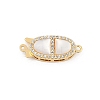 Brass Micro Pave Clear Cubic Zirconia Box Clasps KK-U051-01G-04-1