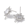 Brass Micro Pave Cubic Zirconia Stud Earring Findings KK-E107-09P-2