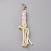 Daisy Handmade Woven Cotton Pendant Decorations AJEW-WH0348-92-1