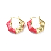 Enamel Flower Hoop Earrings EJEW-F306-08G-2