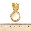 Round Ball Tassel 304 Stainless Steel Cuff Rings for Women RJEW-U039-03G-5