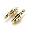 Tibetan Style Alloy Feather Pendants TIBEP-0377-AG-LF-2