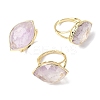 Horse Eye Natural Amethyst Cuff Rings RJEW-M076-04G-05-2