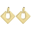 Brass Rhombus Stud Earrings EJEW-K293-01G-1