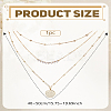 Brass Textured Disc Pendant 3 Layer Necklaces for Women NJEW-LP0009-50-2