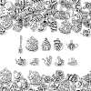 100Pcs 10 Styles Tibetan Style Alloy Pendants TIBEP-CJ0002-75-3
