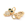 Rack Plating Brass Micro Pave Cubic Zirconia Charms ZIRC-C035-08G-2