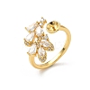 Brass Pave Clear Cubic Zirconia Earring Findings KK-D369-10G-1