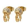 Brass Micro Pave Clear Cubic Zirconia Earrings EJEW-D328-03G-05-4