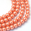 Baking Paint Pearlized Glass Pearl Round Bead Strands HY-Q003-10mm-77-1