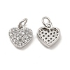 Brass Micro Pave Clear Cubic Zirconia Charms KK-E068-VB160-1